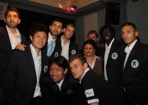 MANEO-Awards 2009: 1. Men's team from the Northern Region league, Türkiyemspor Berlin e.V. 1978, with its chairman Dr. Susam Dündar-Isik (center) Photo © B. Mannhöfer.