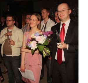 Tolerantia Prize 2009: Katarzyna Holda from Warsaw, Professor Holder's daughter and Adam Bodnar, Helsinki Foundation for Human Rights in Poland, pictured together with the representatives of Lambda Warsaw and KPH in Poland. Photo © B.Mannhöfer.