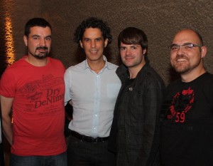 Tolerantia Prize 2009. Coming from Madrid: Madrid's city council representative, Pedro González Zerolo (2nd, f.l.) and COGAM board member, Juan Fernando López Aguilar (r.) and Raúl García, (l.), pictured together with Klaus Böhning, member of the SPD party executive committee (2.v.r.), who greeted those present on behalf of Berlin's mayor, Klaus Wowereit. Photo © B. Mannhöfer.